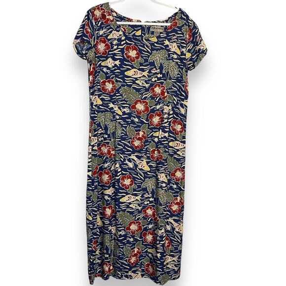 Sportif Maxi Dress Women's Large Multicolor Floral VTG Grandmacore Cottagecore - Picture 1 of 13